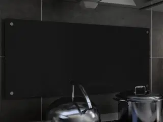 Stænkplade 90x40 cm hærdet glas sort