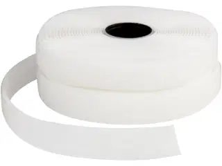 Hvidt Burrebånd 20 mm x 5 m - Stærk Fastgørelse