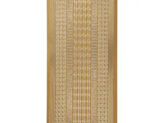 Stickers, border, ark 10x23 cm, guld, 1 ark