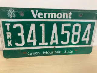 Vermont US nummerplade 