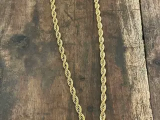 5mm goldfilled rope chain med unikt løve vedhæng