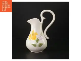 Keramikkande med blomstermotiv (str. K. 23 cm. ø. 13 cm)
