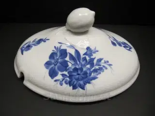 Blå Blomst Flettet - Låg til terin - Hvid Citron - Indvindig randmål 25,6 x 19,5 cm. (lxb) - RC. 8134