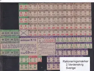 Rationeringsmærker - 2. Verdenskrig - Sverige