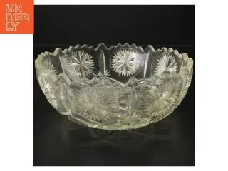 Glas skål med mønster (str. Ø 22,5 cm)