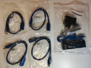 4-Ports USB 3.0 Hub, inklusive strømforsyning