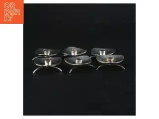 Sølvfarvede stager til lys fra Atla (str. 5 x 2 cm)