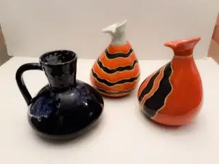3 stk. Keramik Vaser 