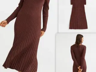 Ribstrikket kjole med V-hals fra H&M
