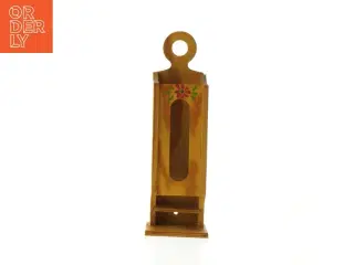 Træholder til tændstiksæsker med blomstermotiver (str. 26,5 cm)