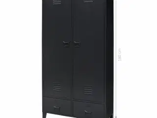 Garderobe i metal industriel stil 90 x 40 x 180 cm sort