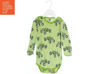 Grøn bodystocking med traktor print fra Småfolk (str. 98)