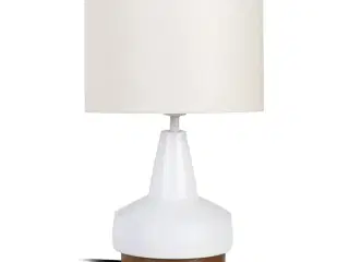 Bordlampe 30 x 30 x 52 cm Natur Træ Hvid Jern
