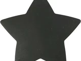 Stjerne, diam. 37 mm, hulstr. 1 mm, sort, 1 stk.