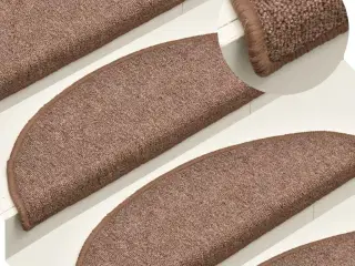 Trappemåtter 15 stk. 65x24x4 cm brune halvrund store