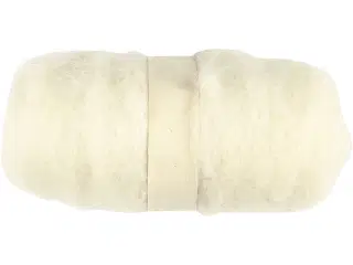 Kartet Uld, hvid, 100 g/ 1 bdt.