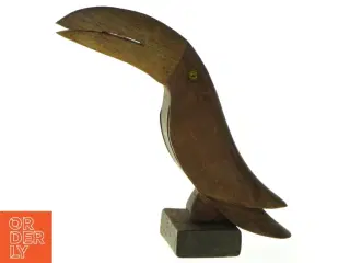 Vintage Håndskåret Træ fugl Tukan (str. 12 x 11 cm)