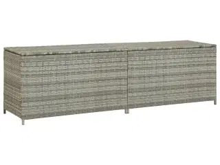 Opbevaringskasse til haven 200x50x60 polyrattan grå