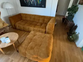 Top-line Michelin guld sofa inkl. puf