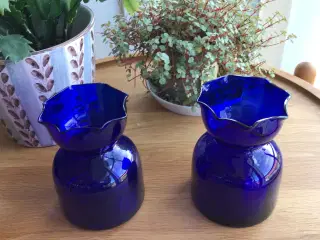 Hyacintglas - koboltblå - gl., med fliget kant