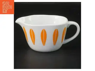 Lotus Lyngby flødekande med orange mønster (str. 8x6 cm)