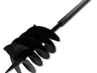 Jordbor med håndtag, 200 mm tre spiraler stål, sort