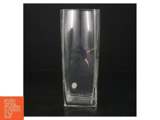 Glas vase med håndmalet design fra Luminarc (str. H. 21 cm)