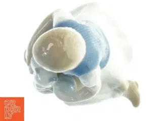 Porcelænsfigur af pige med kat (str. 9,5x7,5 cm)