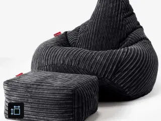 Gamer sækkestol med fodskammel