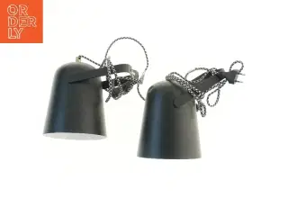 Sort pendel lamper (str. 2 stk 21 cm)
