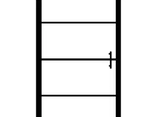 Brusedør 91 x 195 cm hærdet glas sort