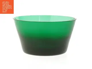 Grøn skål (str. Ø. 13 cm. længde. 7,5 cm)