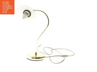 Messing bordlampe med hvid skærm fra IKEA (str. 38x15 cm)