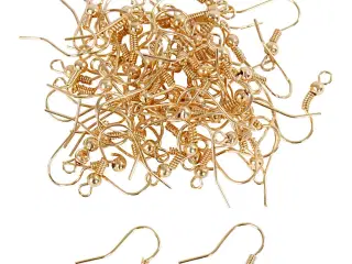 Ørekroge, L: 18 mm, forgyldt, 100stk./ 1 pk.