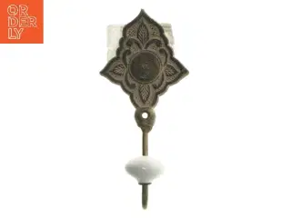 Vægkrog med porcelænsknop (str. 16 cm)