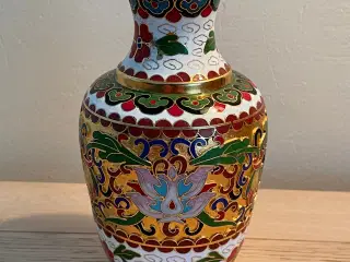 CLOISONNE vase 12,5 cm i perfekt stand