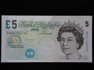 England 5 Pounds  2002(2012)  P391d  Unc