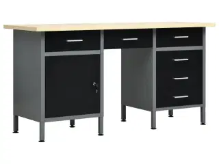Arbejdsbord 120x60x85 cm stål sort