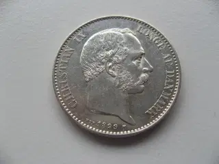 Smuk delfin sølv 2 kr 1899, den gode