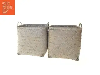 Flettede opbevaringskurve med håndtag (str. 27x25 cm)