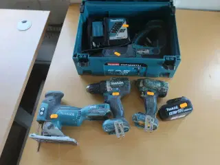 Akkuværktøj MAKITA stiksav, nøgler m.v. inkl. lader og ét batteri