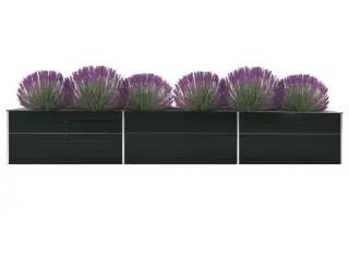 Forhøjet plantekasse 480x80x45 cm galvaniseret stål antracitgrå