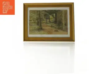 Indrammet landskabsmaleri (str. 26 x 22 cm)