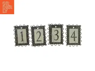Metalskilte med tal til adventskrans(str. 5,5x4 cm)