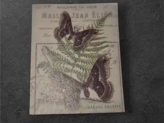 Papirark med vintage sommerfugle og fransk tekst S