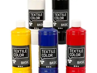 Textile Color, primærfarver, 5x500ml/ 1 pk.