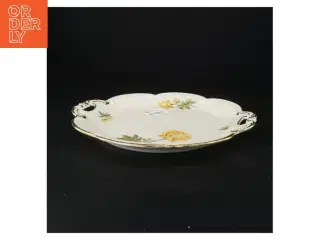 Porcelænsfad med gul blomsterdekoration fra Bavaria (str. 29 x 27 cm)