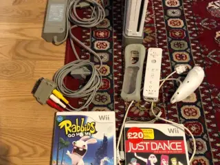 Wii + Controller & 2 Spil, Just Dance + Radbidds
