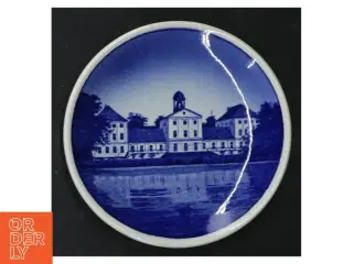 Blå og hvid porcelænsvægplatter (str. Ø 8 cm. 6 styk)