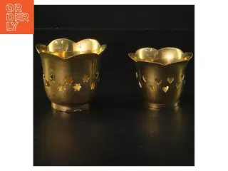 Lysestager i messing (str. 7x8&5,5x7 cm)